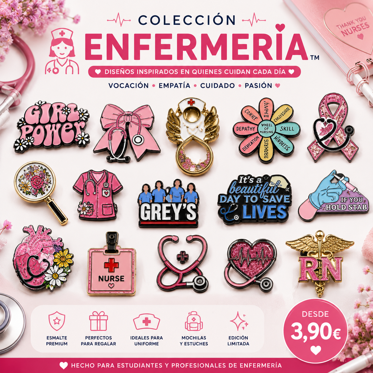 Pins de Anatomía Humana | Human Anatomy Enamel Pin Collection – Limited 1:1 Edition | MedPins