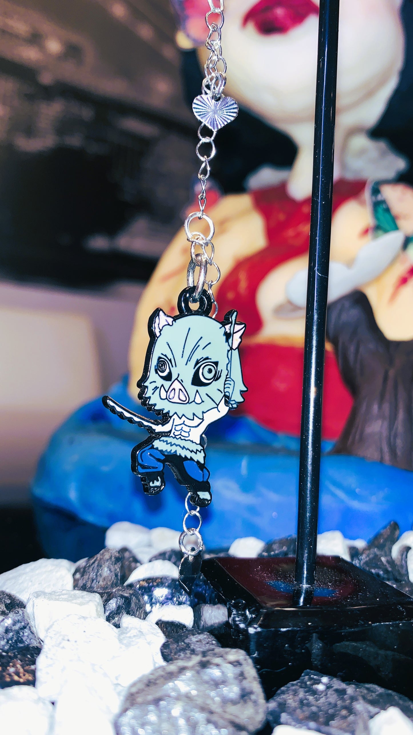 Pack Inosuke Hashibira – Pendientes, Charm & Collar (3 piezas) | Edición Limitada Regalo Otaku