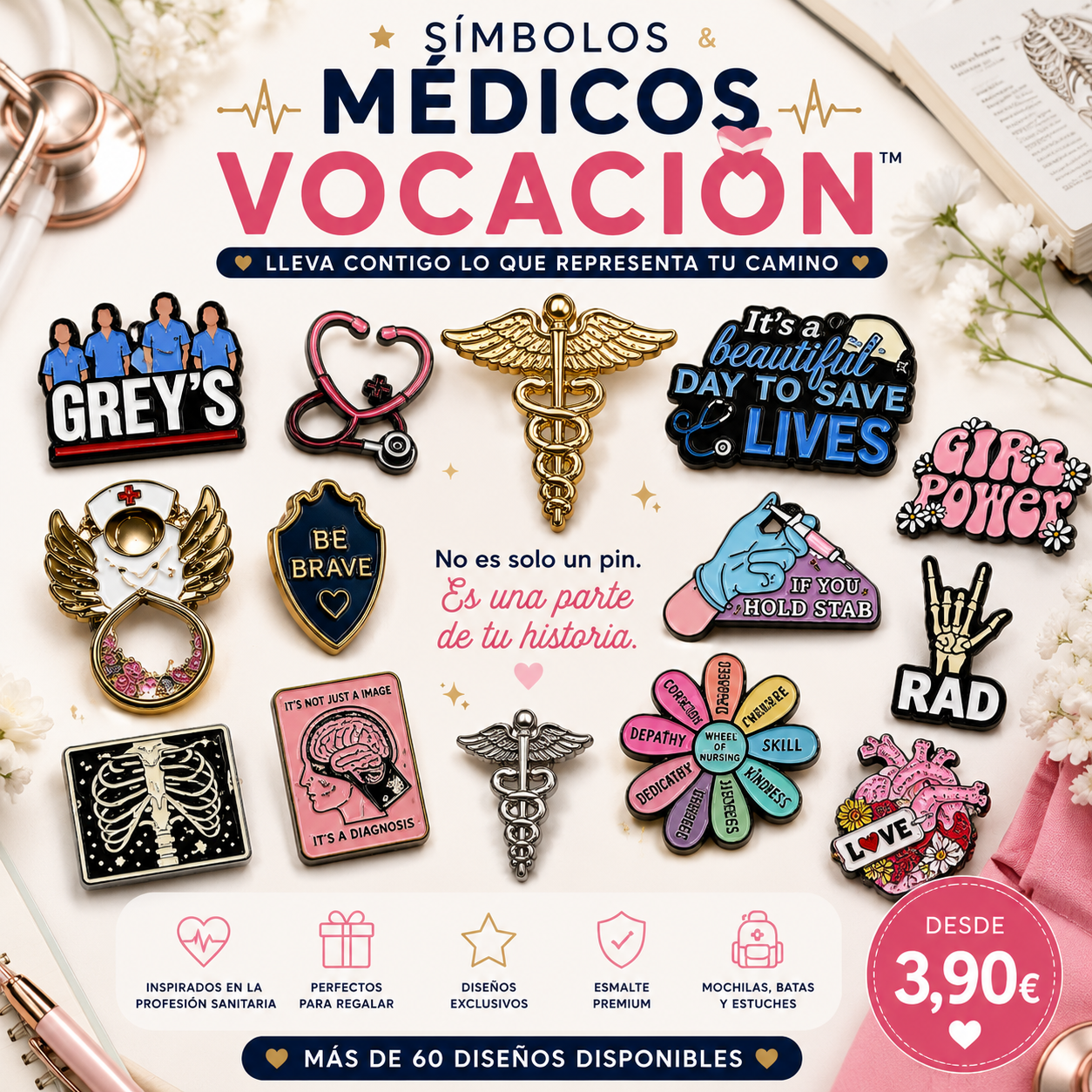 Pins de Anatomía Humana | Human Anatomy Enamel Pin Collection – Limited 1:1 Edition | MedPins