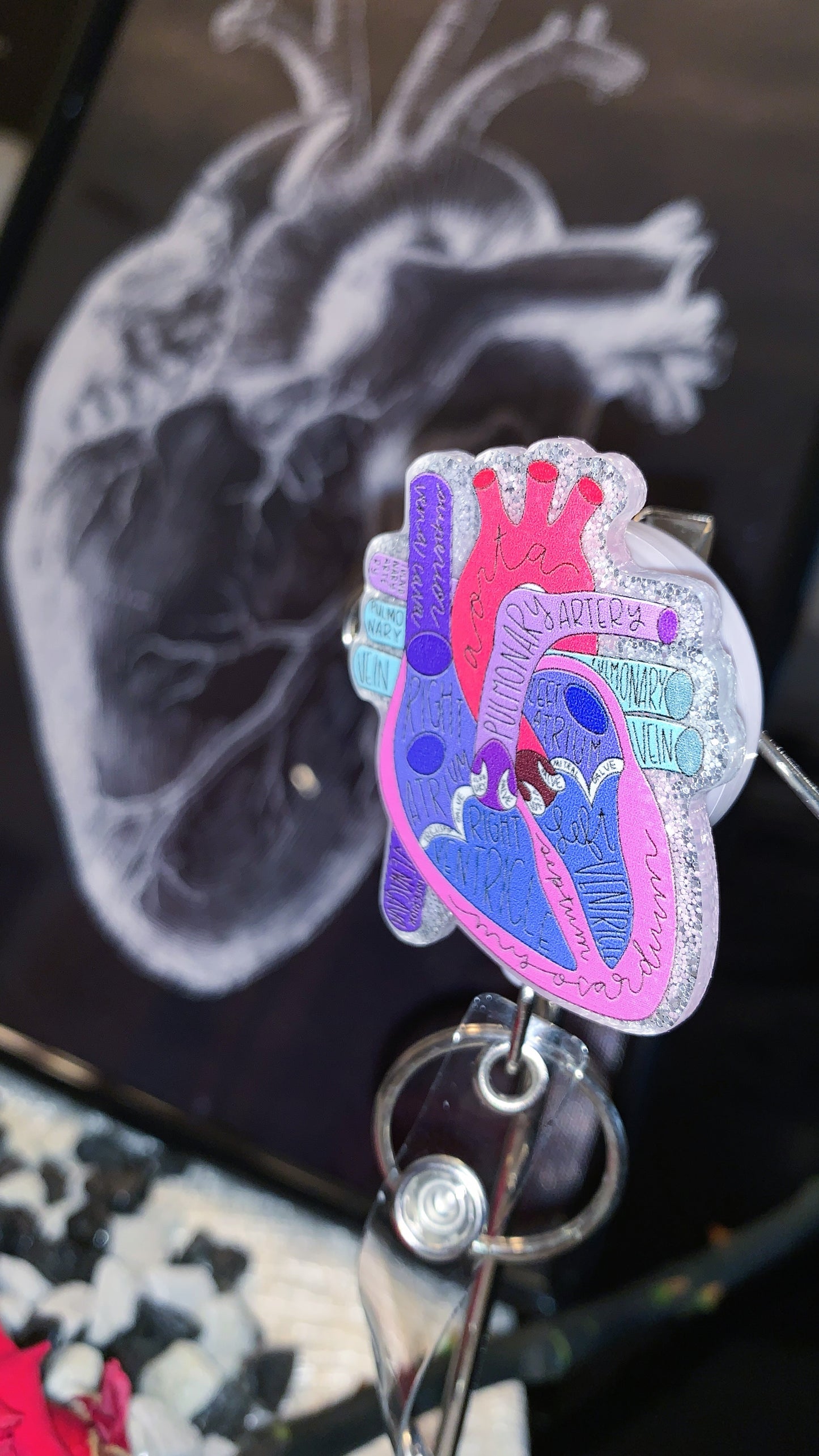 Pack “Anatomy Deluxe” | Anatomical Heart Set (Keychain + Enamel Pin + Retractable Badge Holder) 1:1 Limited Edition