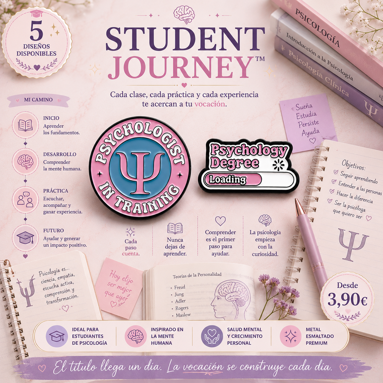 Pins de Psicología | Psychology Enamel Pin Collection | Limited 1:1 Edition | MedPins
