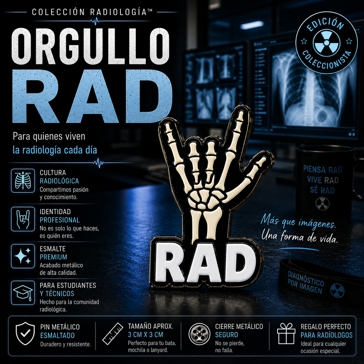 Pins “Radiología” | Radiology Enamel Pin Collection – Limited 1:1 Edition | MedPins