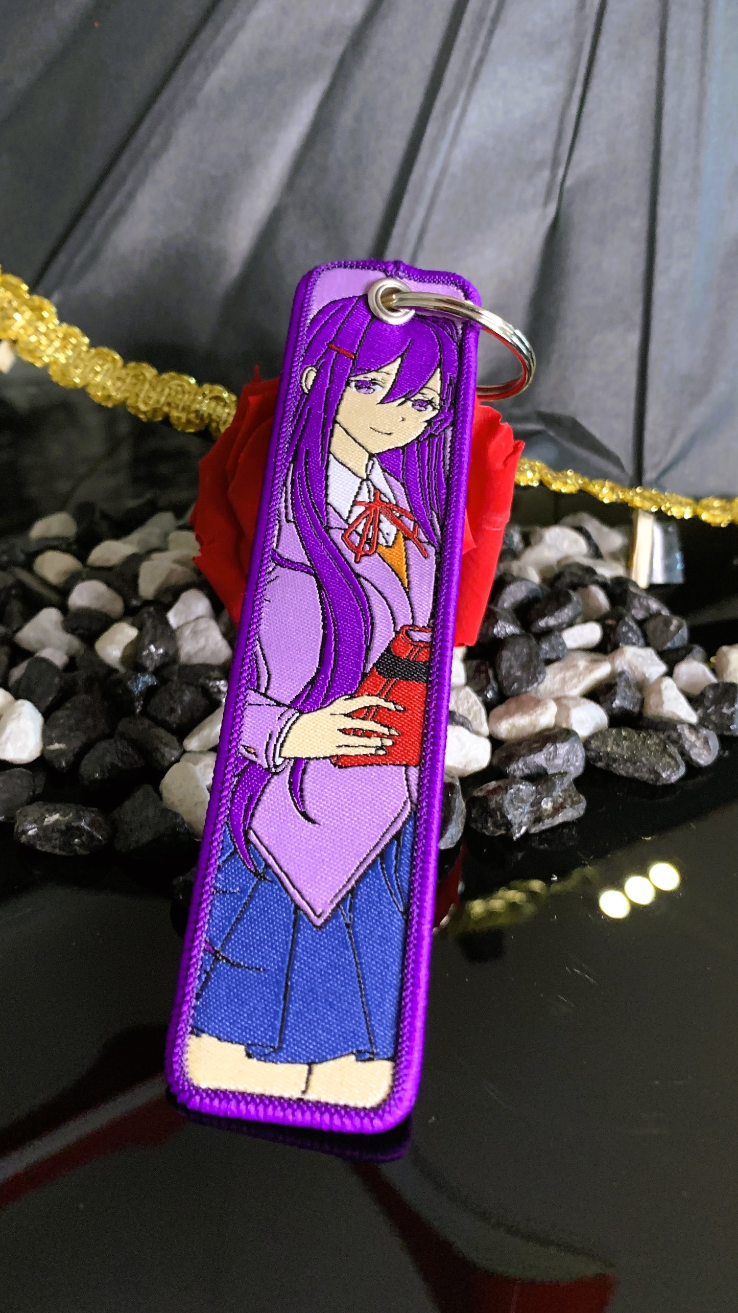 Tag de Tela Shinobu Kocho – Llavero Bordado Doble Cara | Coleccionable Demon Slayer & Regalo Cosplay