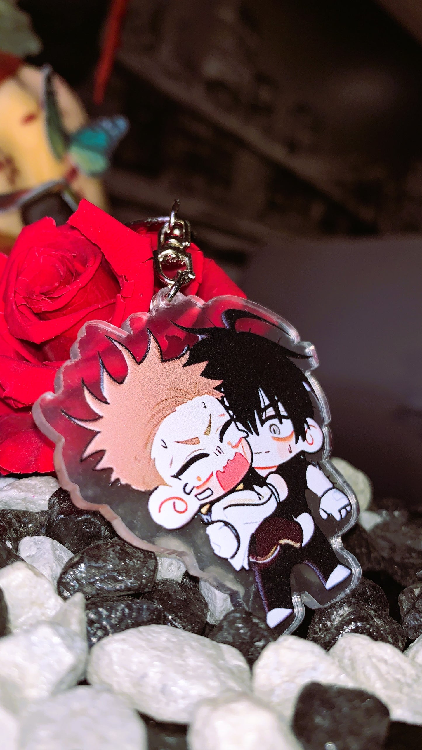 💘 Llavero “Jinx BL – Kim Dan & Jaekyung Hug” | Jinx Chibi Acrylic Keychain – Yaoi Manhwa Edition 🩸 | 1:1 Limited Edition