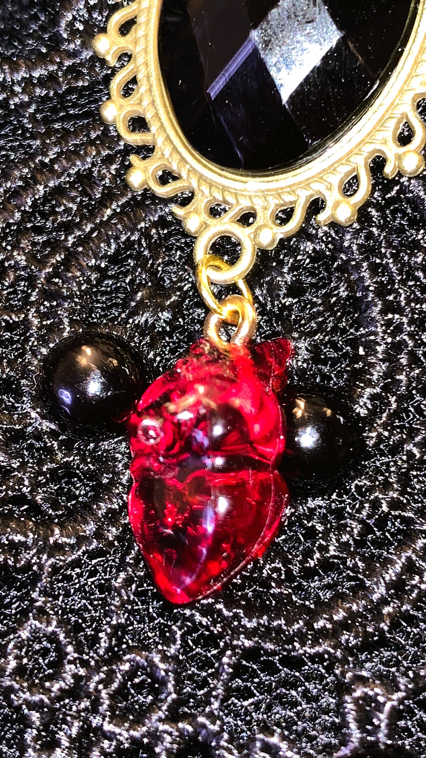 🖤 Gargantilla “Black Heart Royal” | Gothic Lace Choker Gold & Black ✨ | Victorian Vampire Necklace | Dark Anatomy Limited 1:1