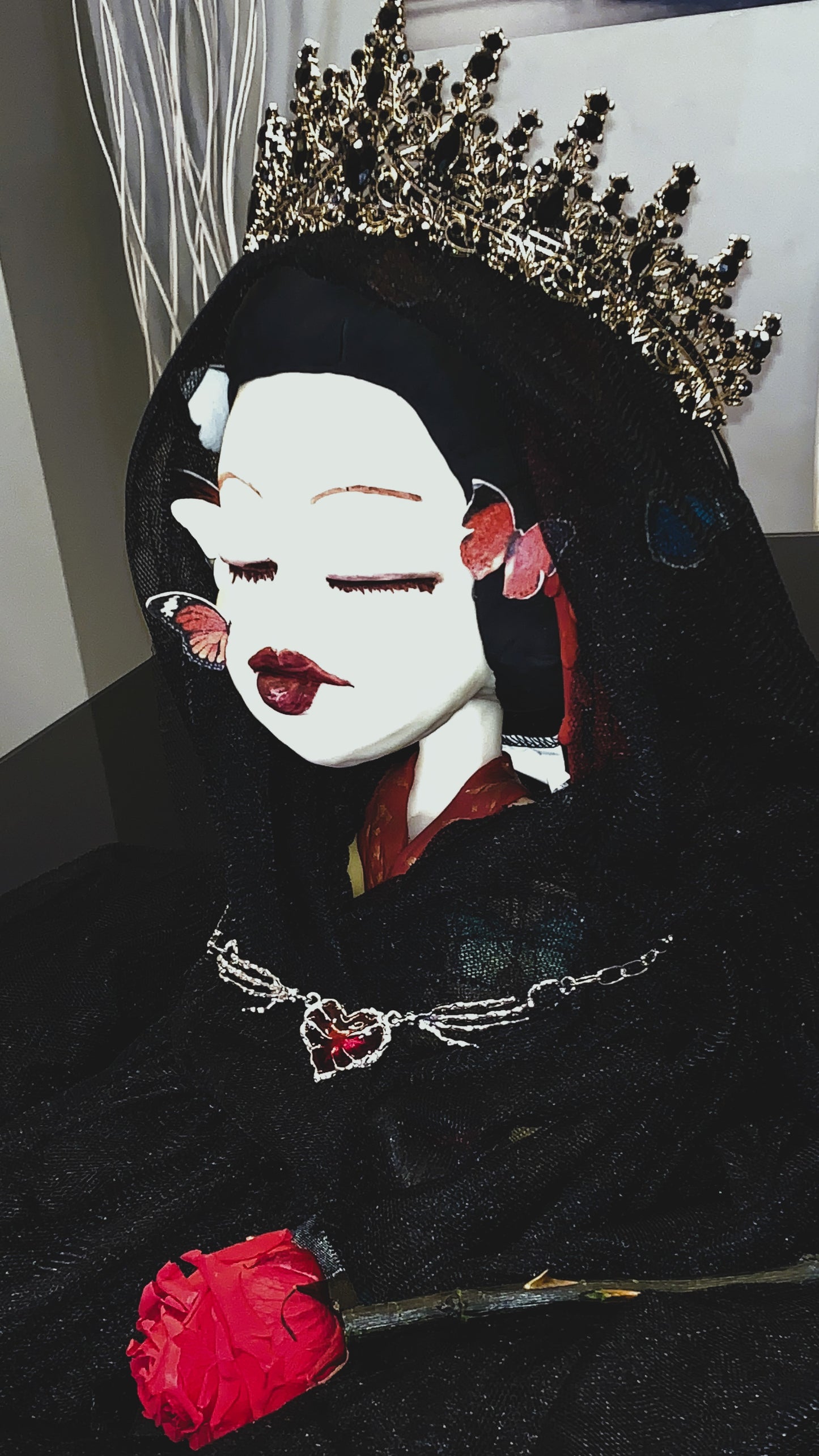 🩸 Choker Anatómico “Crimson Heart Deluxe” | Gothic Hands & Bones Choker with Red Heart 🔥 | Dark Anatomy Jewelry Limited 1:1