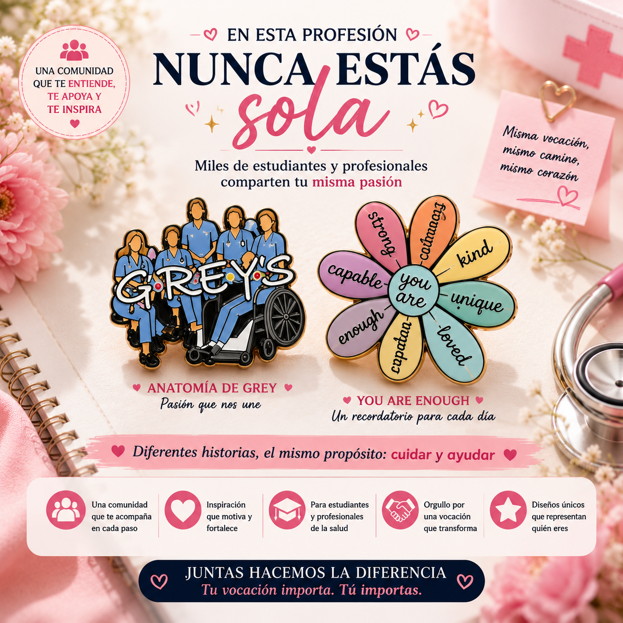 Pins “Símbolos Médicos & Vocación” | Medical Symbols & Healthcare Identity Enamel Pin Collection – Limited 1:1 Edition | MedPins
