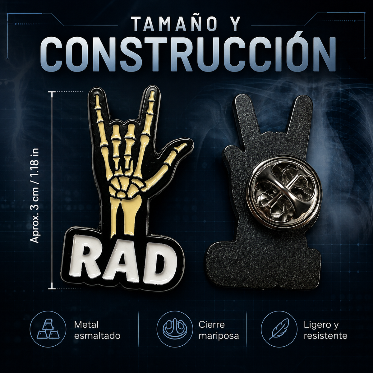 Vista 6 de la colección de pins de radiología y rayos X MedPins
