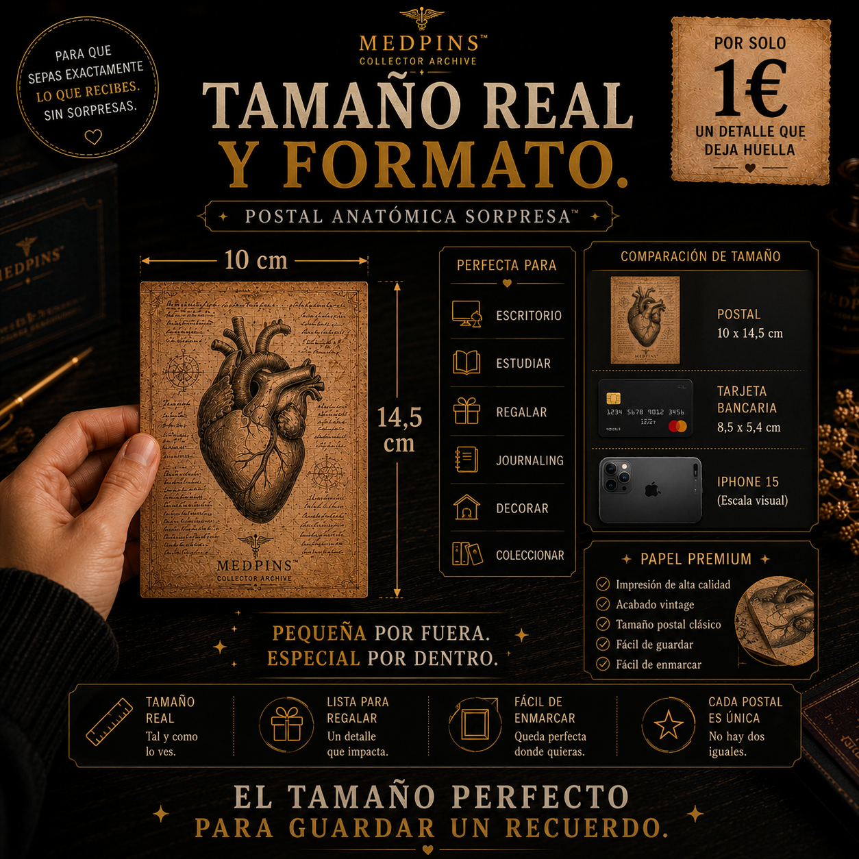 Postal Anatómica Sorpresa™ | Regalo Personalizado desde 1€ | Dedicatoria Dorada o Plateada