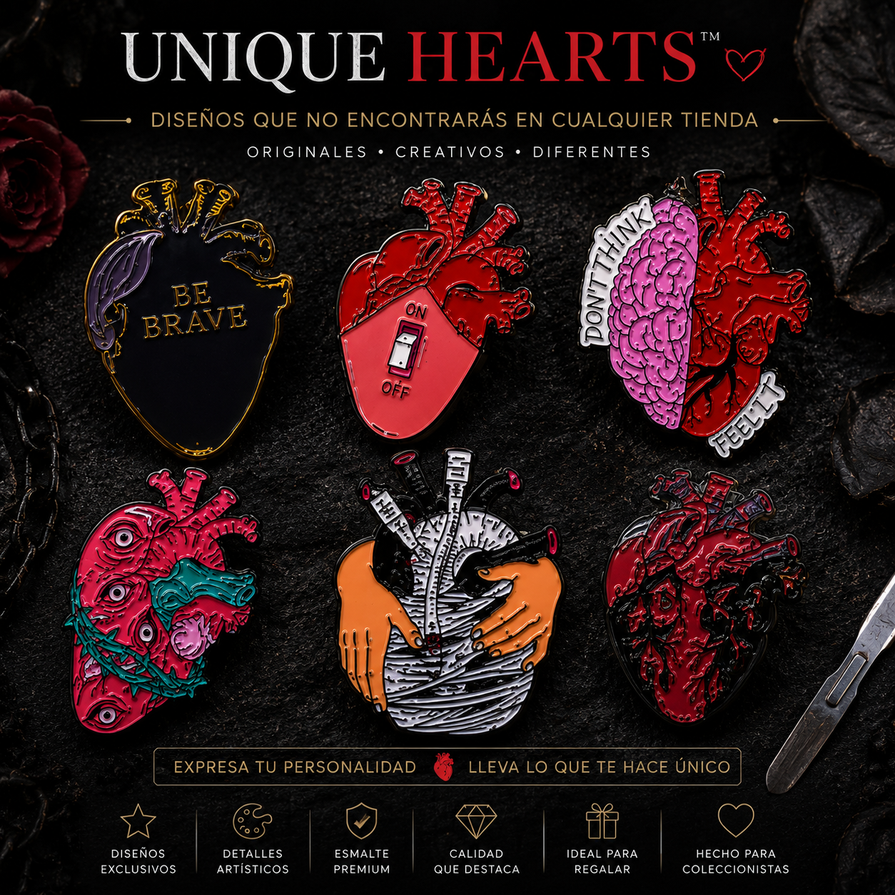 Pins “Corazón Humano” | Human Heart Enamel Pin Collection – Limited 1:1 Edition | MedPins