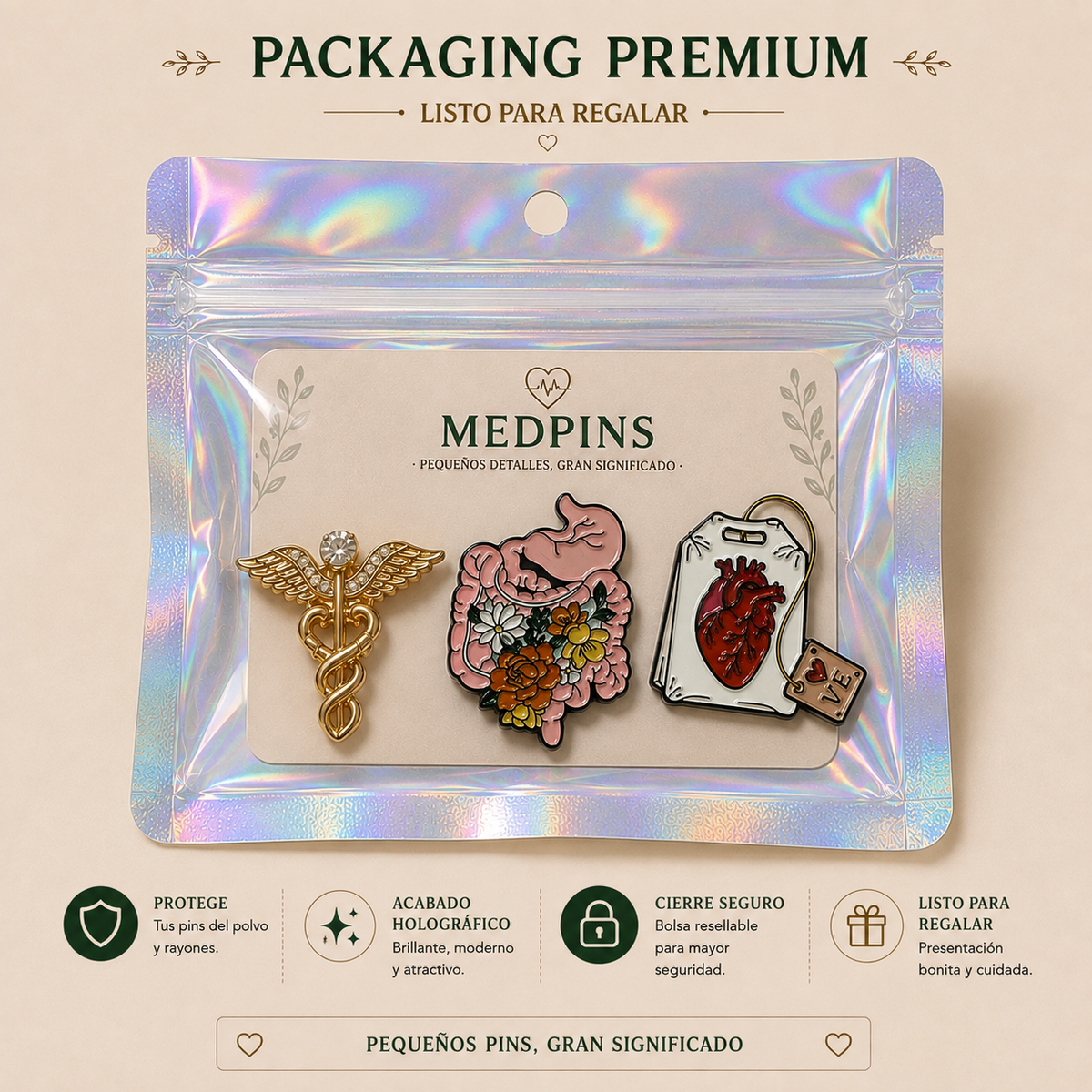 Vista 6 de la colección de pins de órganos y anatomía MedPins
