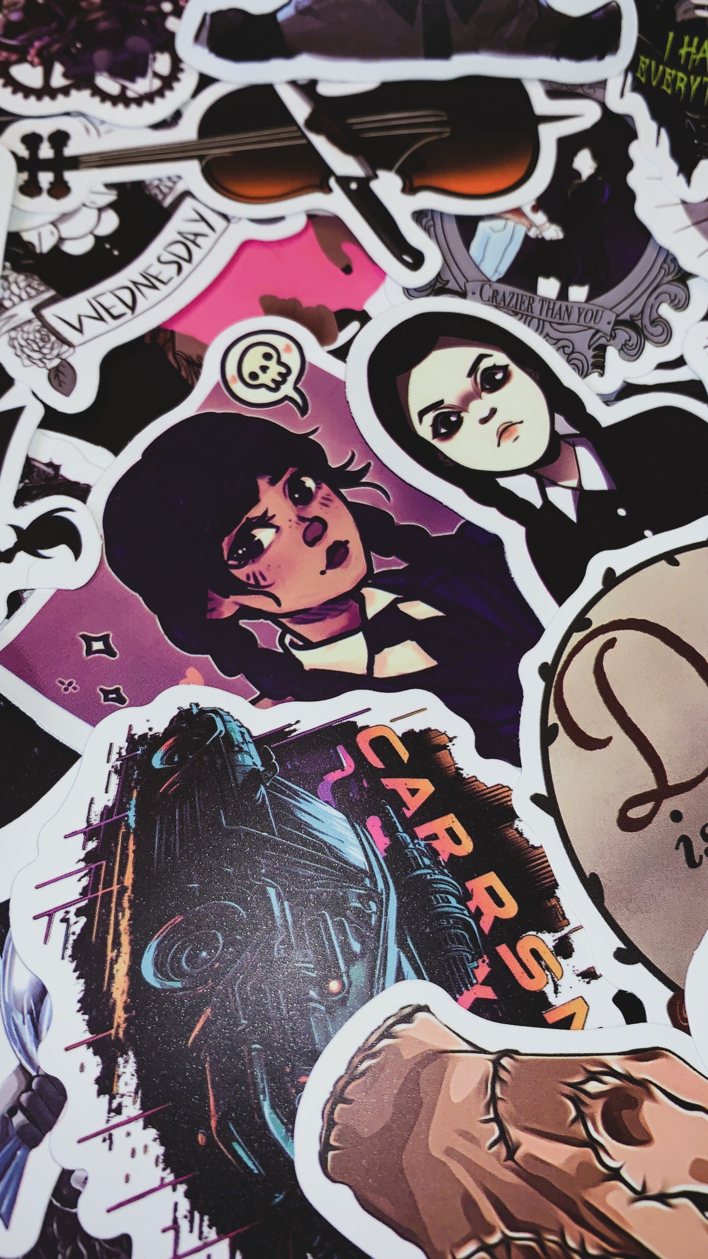 💀 Set de 25 Pegatinas “Wednesday Dark Edition” | Wednesday Gothic Stickers Pack 🕷️ | Addams Family Aesthetic | Limited Collection