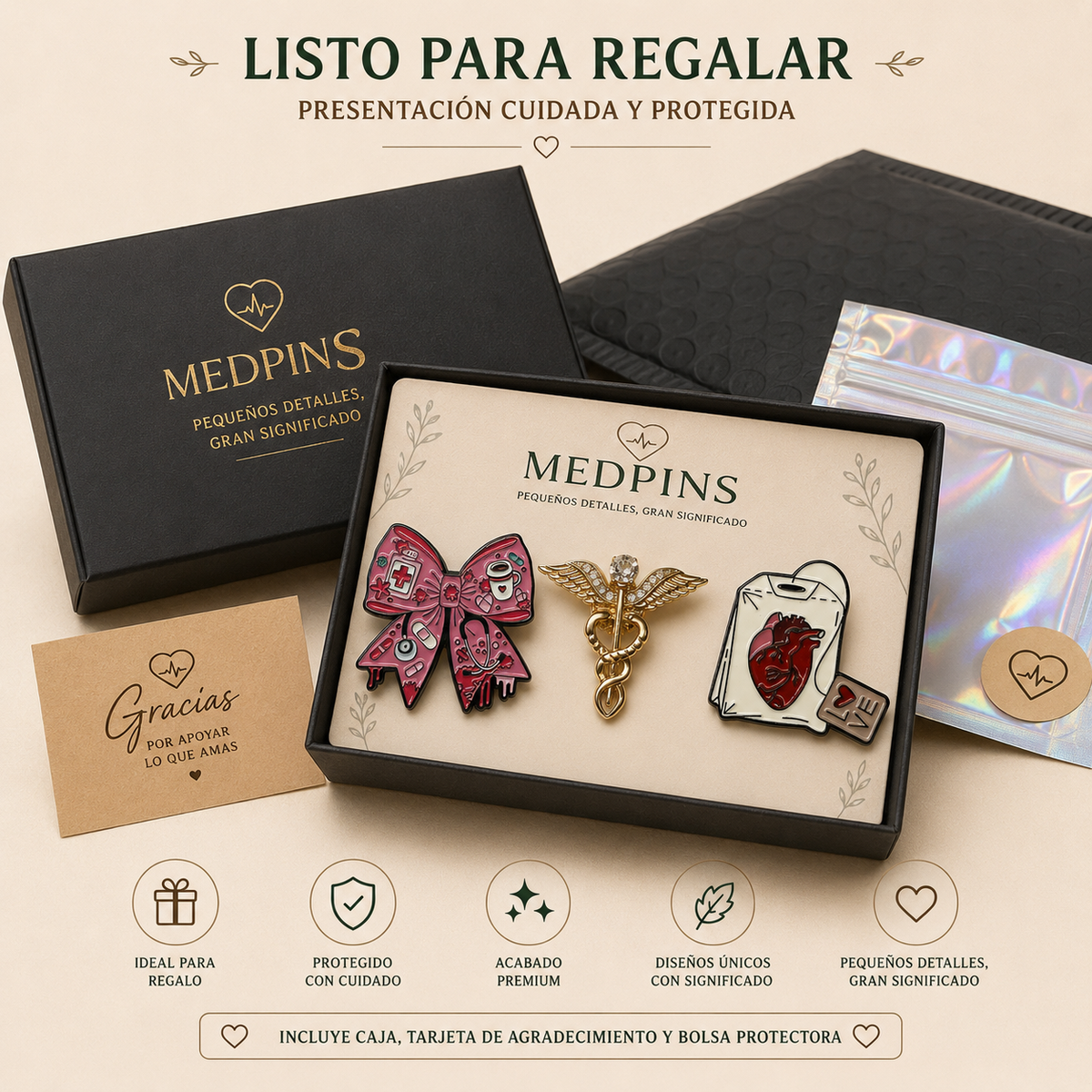 Vista 7 de la colección de pins de símbolos médicos premium MedPins