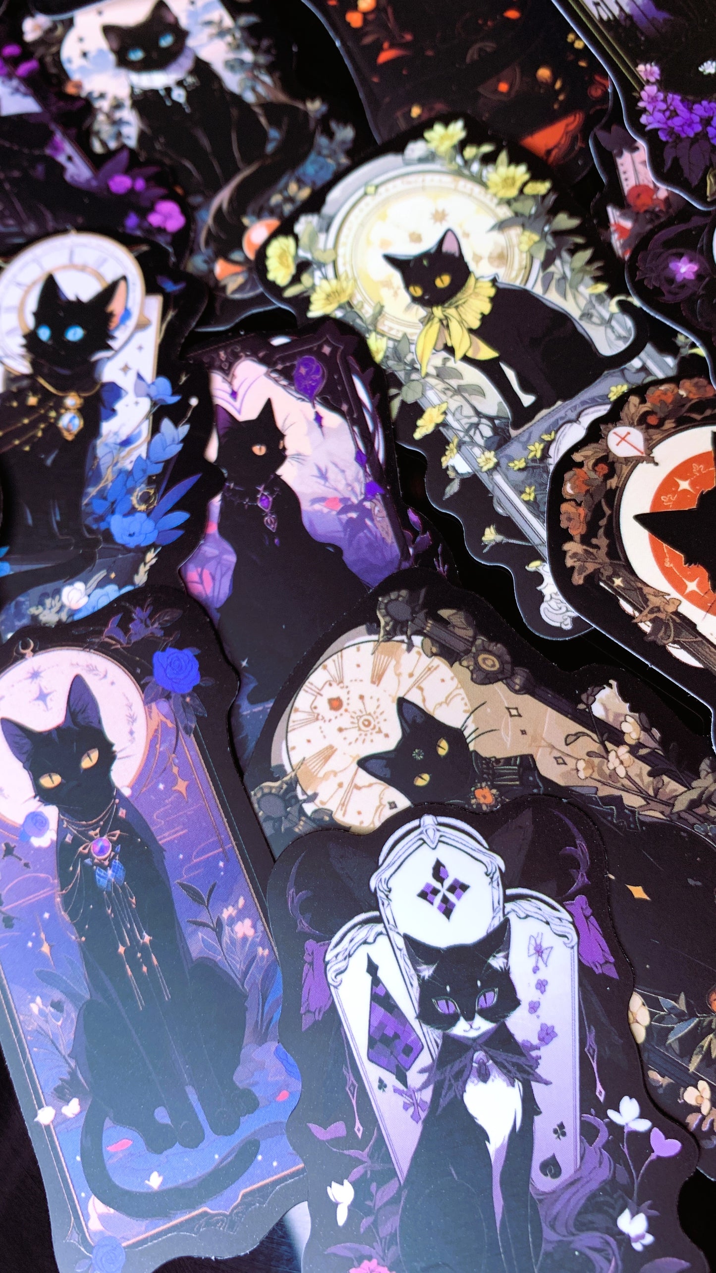Pack “Gothic Black Cats” (25 Stickers) | Dark Cats, Tarot & Witchy Aesthetic Stickers 🐈‍⬛ – Dark Anatomy Halloween Edition | 1:1 Limited Edition