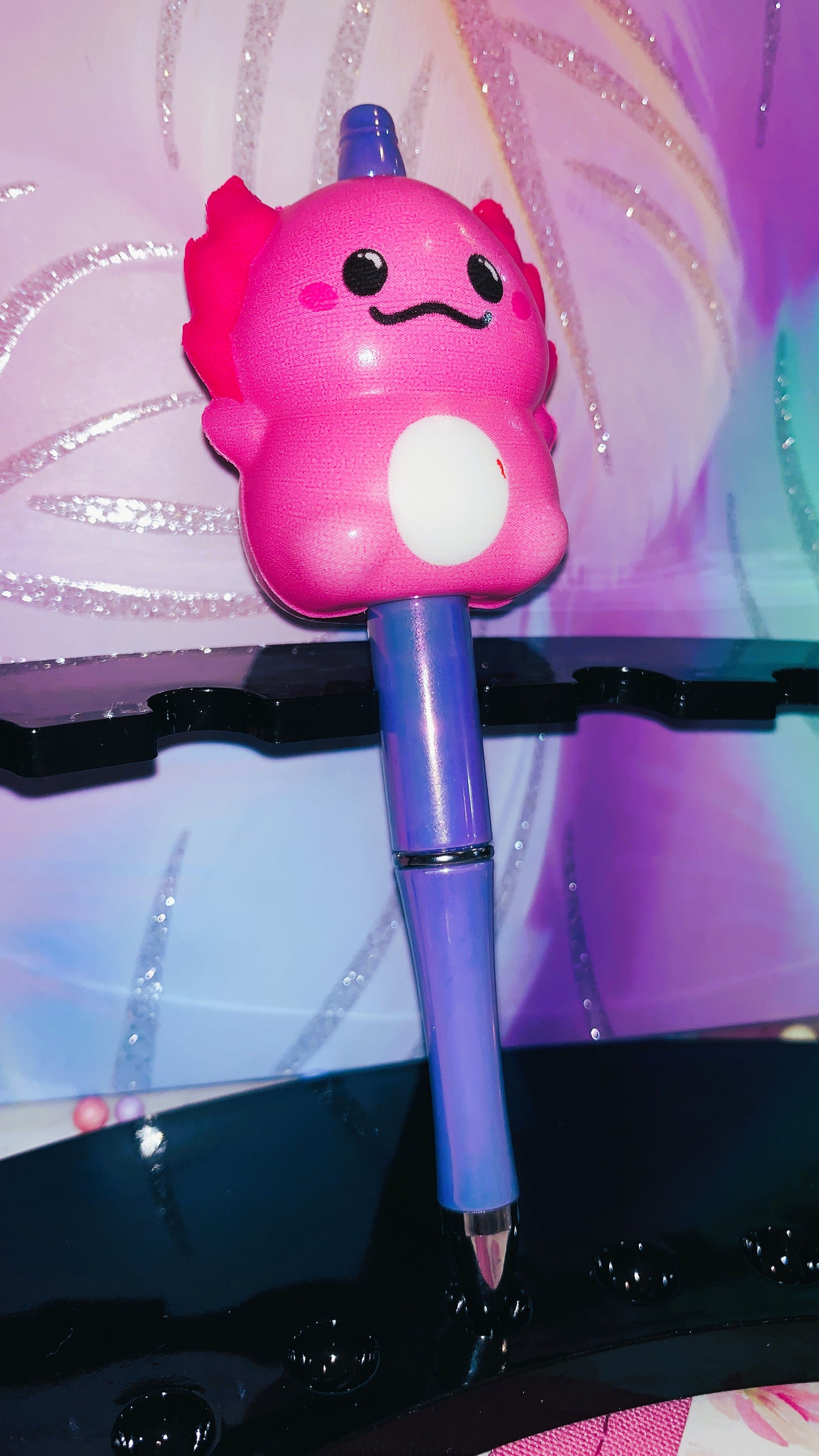 🩷 Bolígrafo Ajolote Squishy | Axolotl Squishy Pen – Cute Kawaii Antistress Edition 🌈✨ | Limited Colors