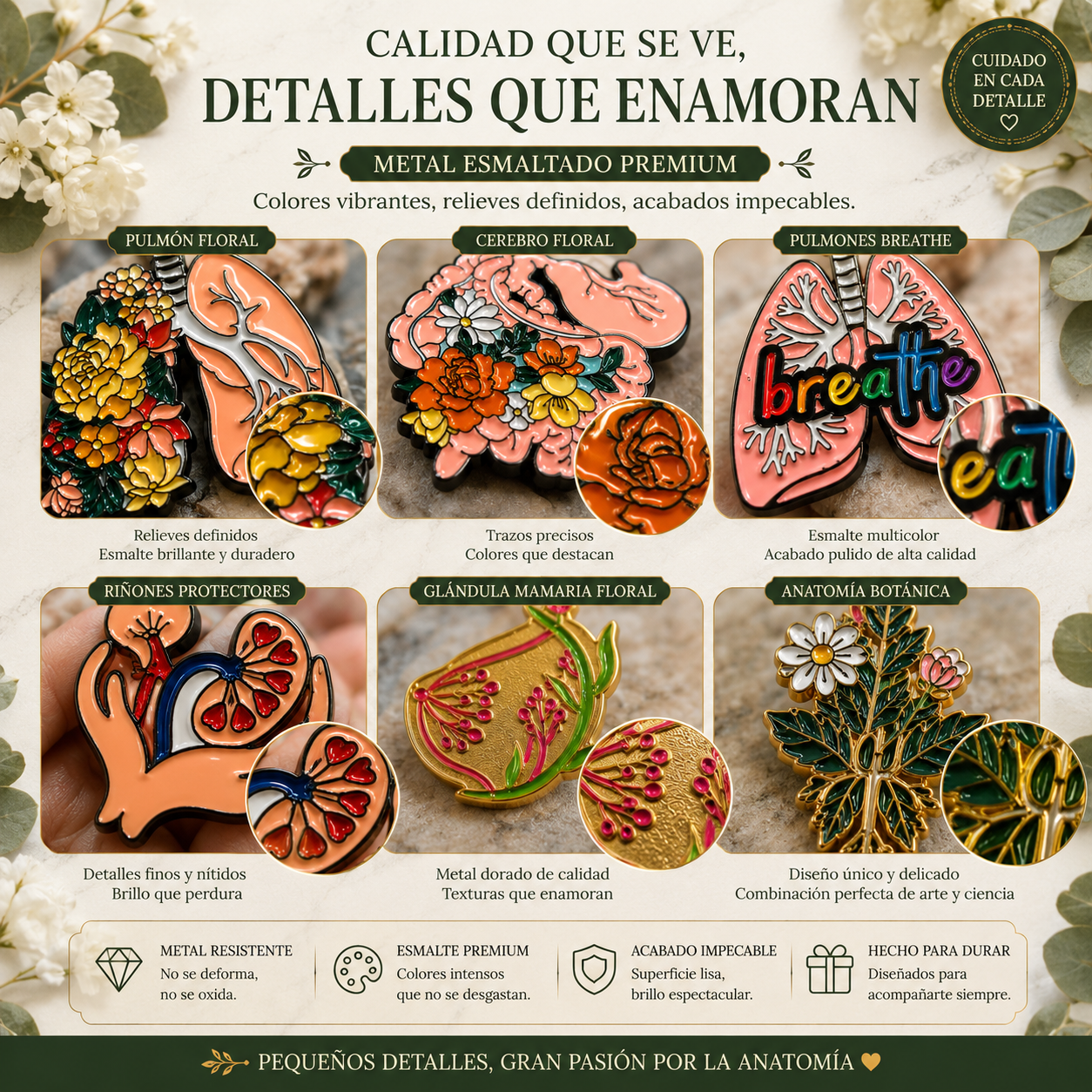 Pins “Órganos Internos” | Internal Organs Enamel Pin Collection – Limited 1:1 Edition | MedPins