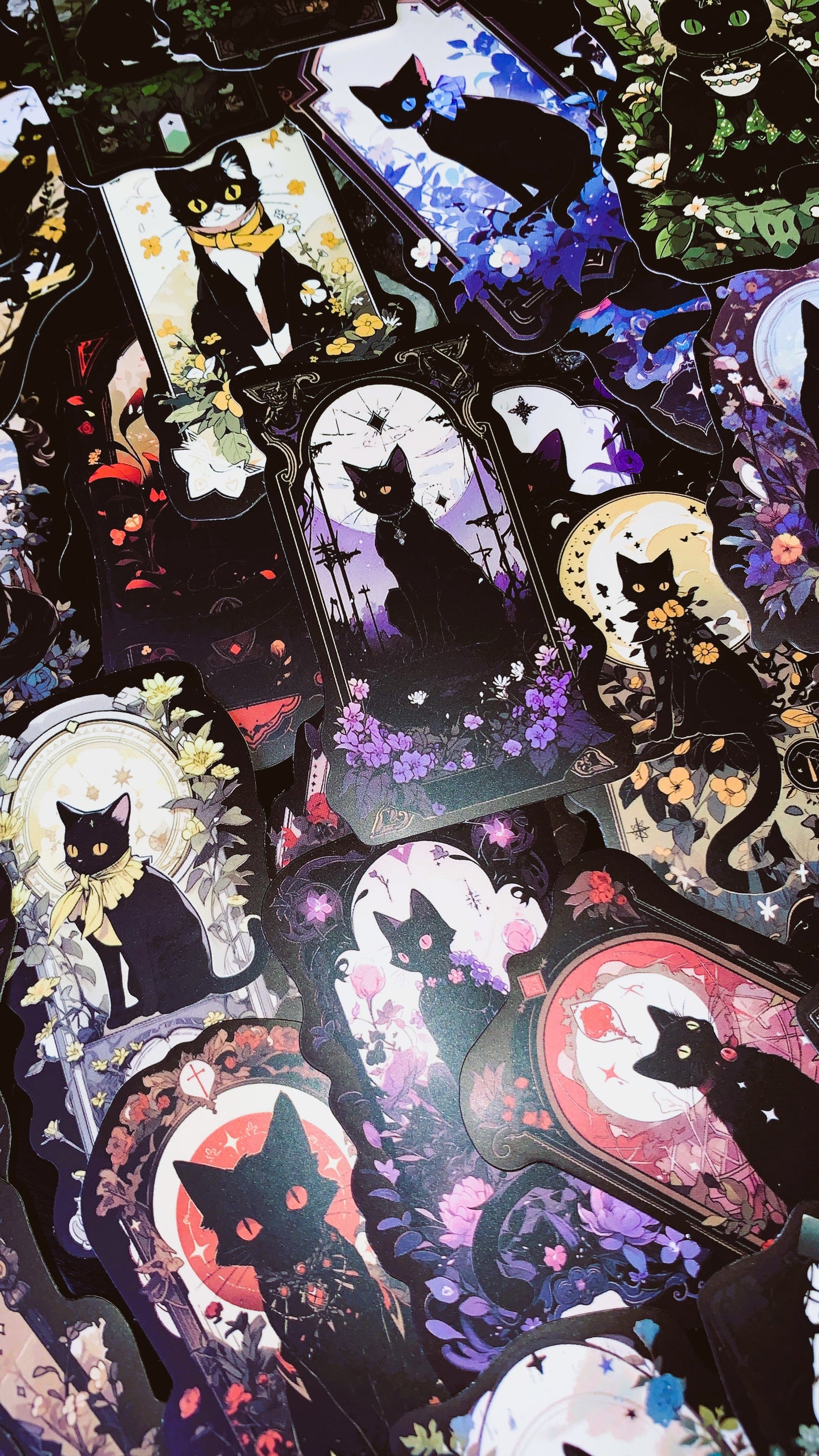 Pack “Gothic Black Cats” (25 Stickers) | Dark Cats, Tarot & Witchy Aesthetic Stickers 🐈‍⬛ – Dark Anatomy Halloween Edition | 1:1 Limited Edition