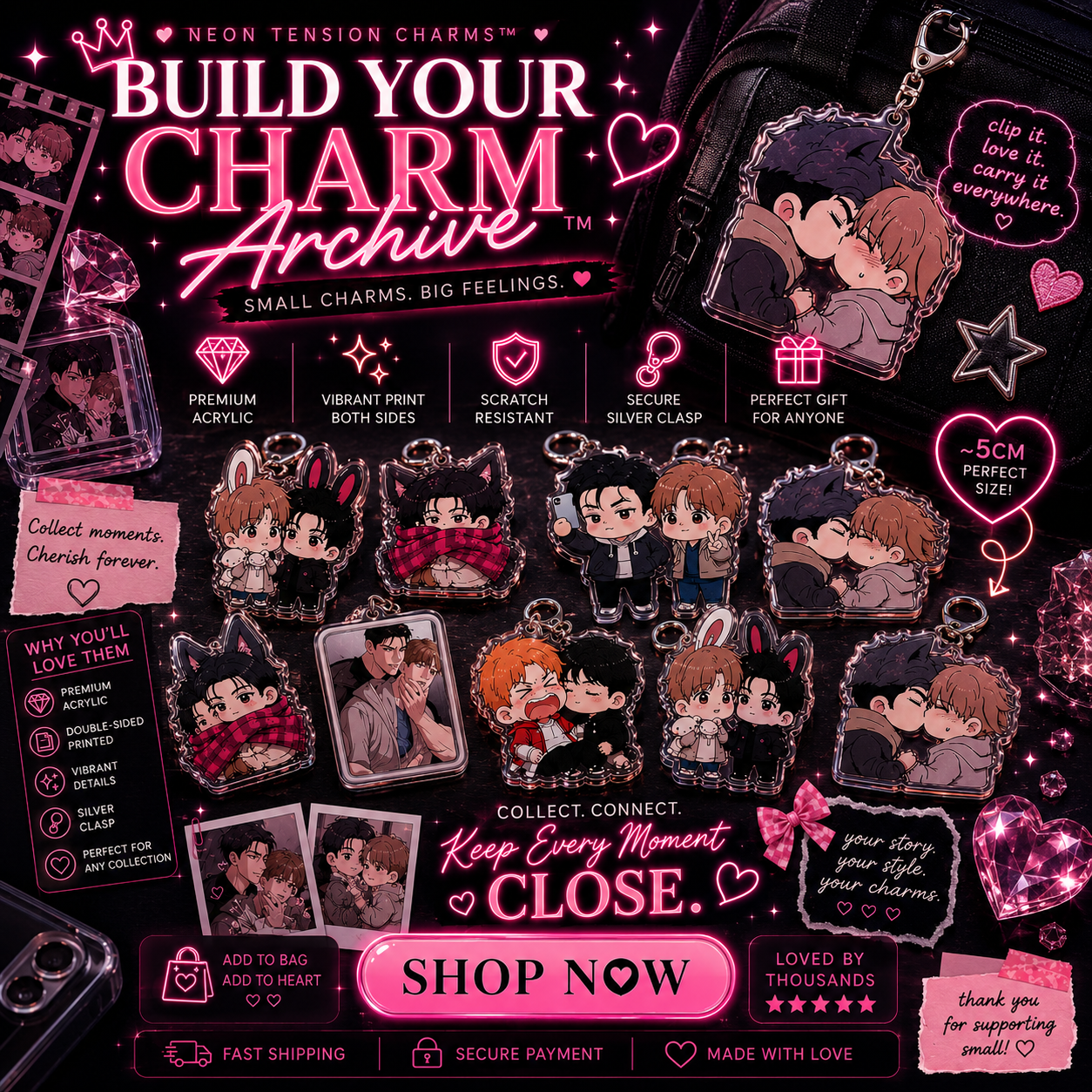 Neon Tension Charms™