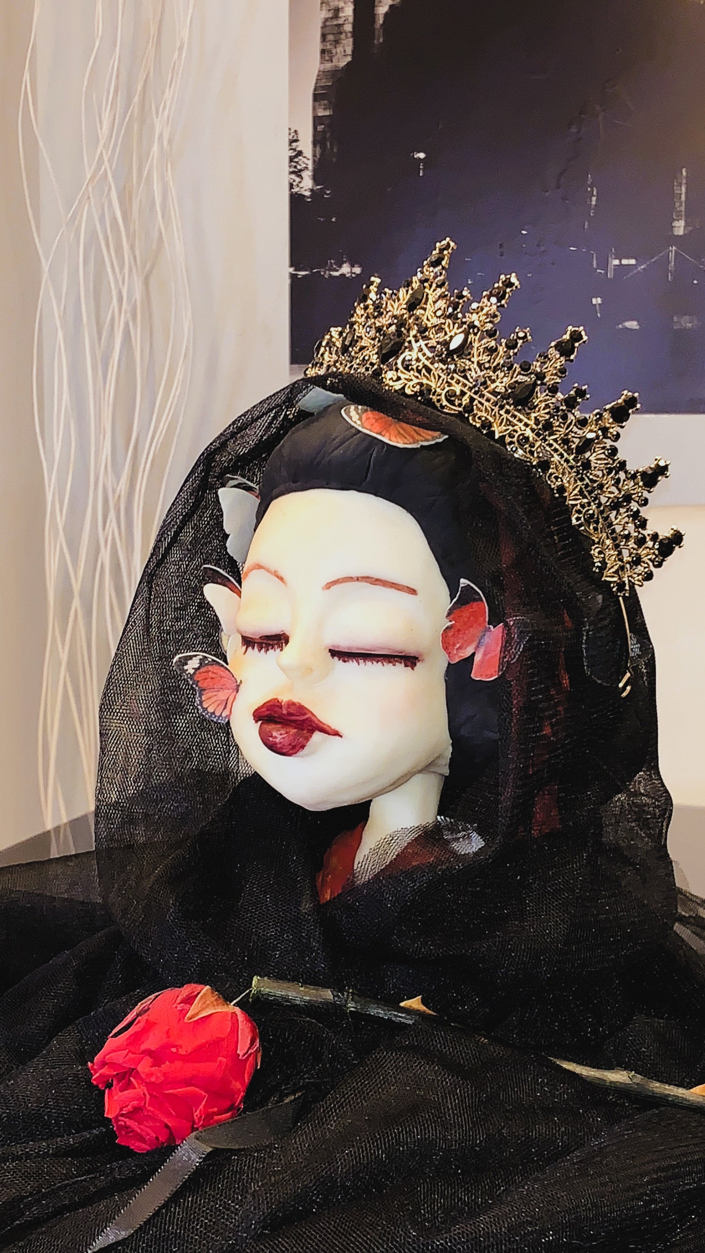 👑 Corona “Dark Empress” Dorada & Negra | Gothic Royal Crown ✨ | Luxury Halloween Edition | MedPins Limited 1:1