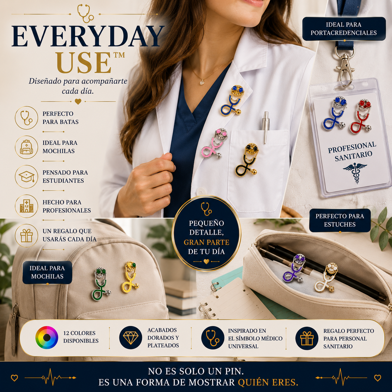 Pins Estetoscopio Clínico | Clinical Stethoscope Enamel Pin Collection | Limited 1:1 Edition Clinical Stethoscope Enamel Pin Collection | Limited 1:1 Edition | MedPins