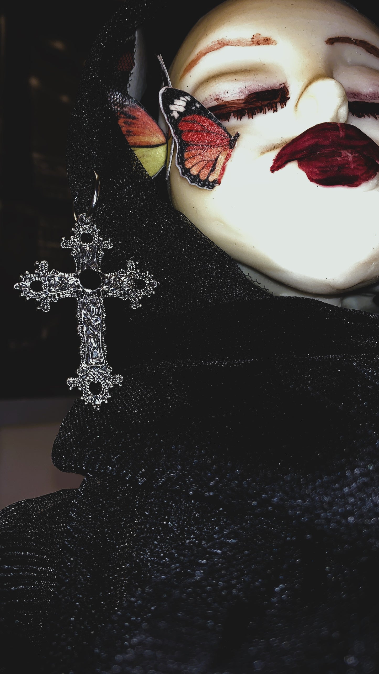 💀 Set Gótico Cruz Plateada “Dark Faith Set Deluxe” | Gothic Silver Cross Necklace + Earrings Set 🖤 | Vampire Jewelry Limited 1:1
