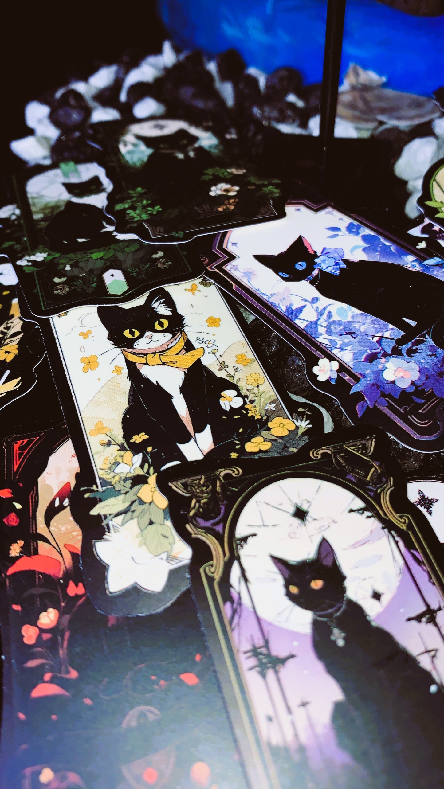 Pack “Gothic Black Cats” (25 Stickers) | Dark Cats, Tarot & Witchy Aesthetic Stickers 🐈‍⬛ – Dark Anatomy Halloween Edition | 1:1 Limited Edition