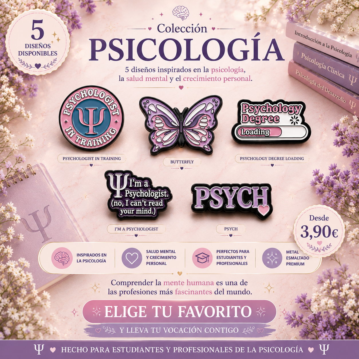 Pins de Psicología | Psychology Enamel Pin Collection | Limited 1:1 Edition | MedPins