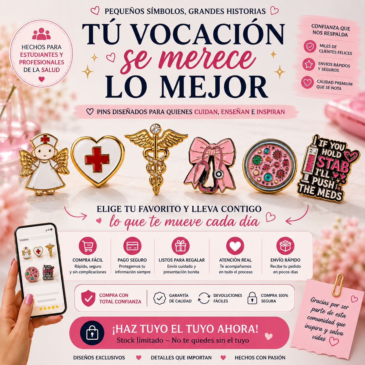 Pins “Símbolos Médicos & Vocación” | Medical Symbols & Healthcare Identity Enamel Pin Collection – Limited 1:1 Edition | MedPins