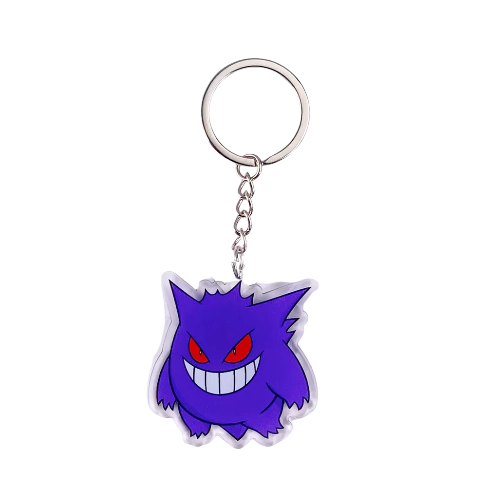 Llavero acrílico Gengar morado con anilla metálica