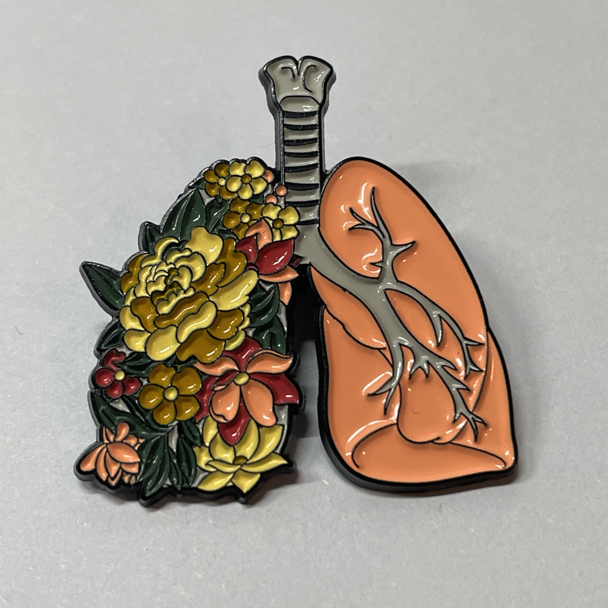 Pin Pulmón Floral de MedPins