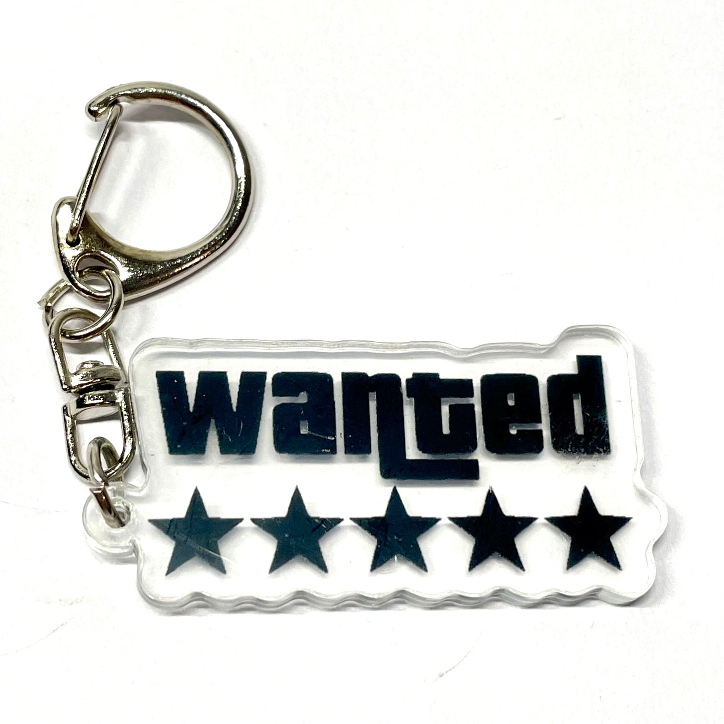 Llavero gamer diseño Wanted cinco estrellas inspirado en GTA VI